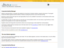 Tablet Screenshot of corporateidentity.alberta.ca