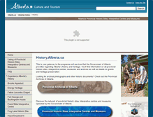 Tablet Screenshot of history.alberta.ca