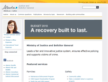 Tablet Screenshot of justice.alberta.ca